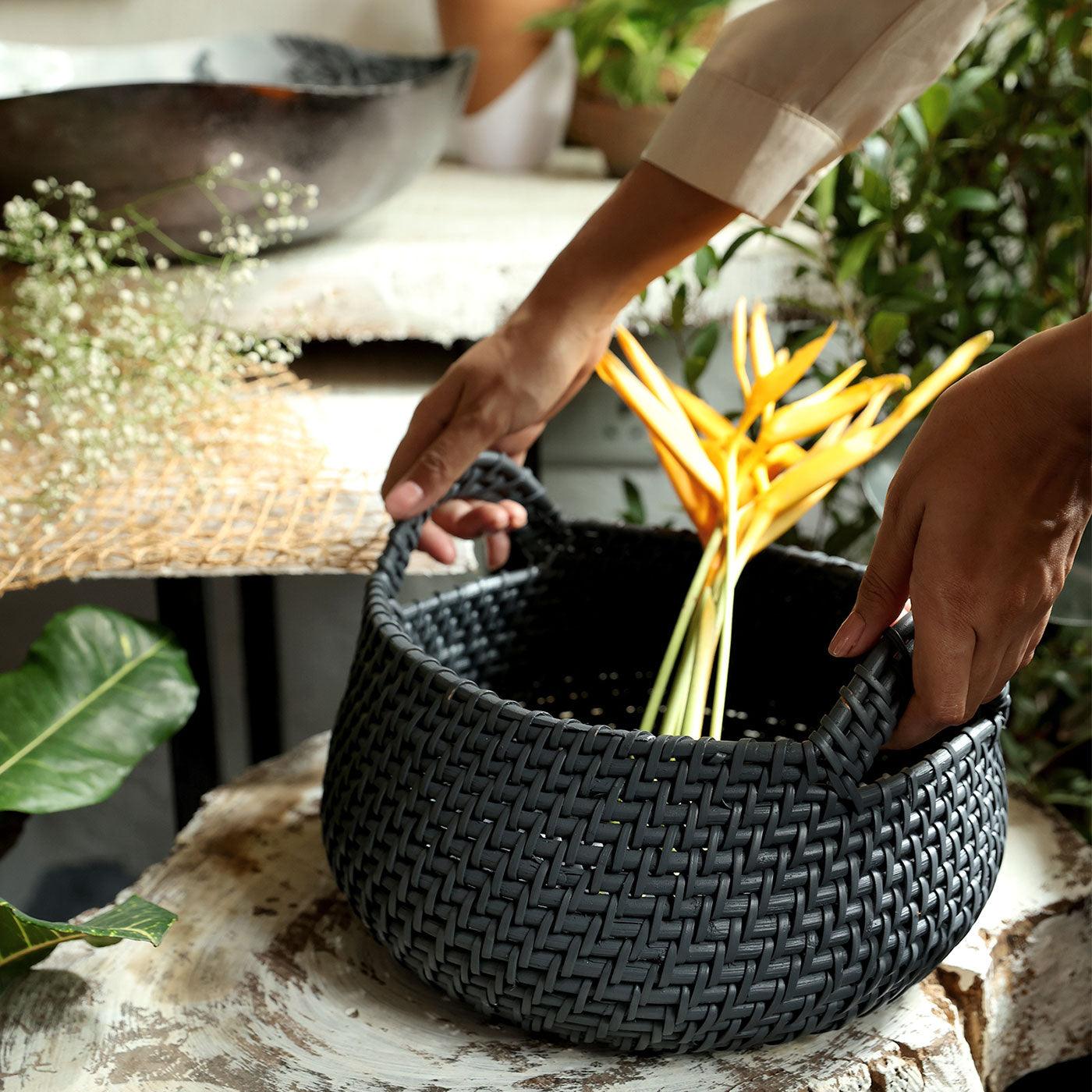 Folk Art Woven Basket