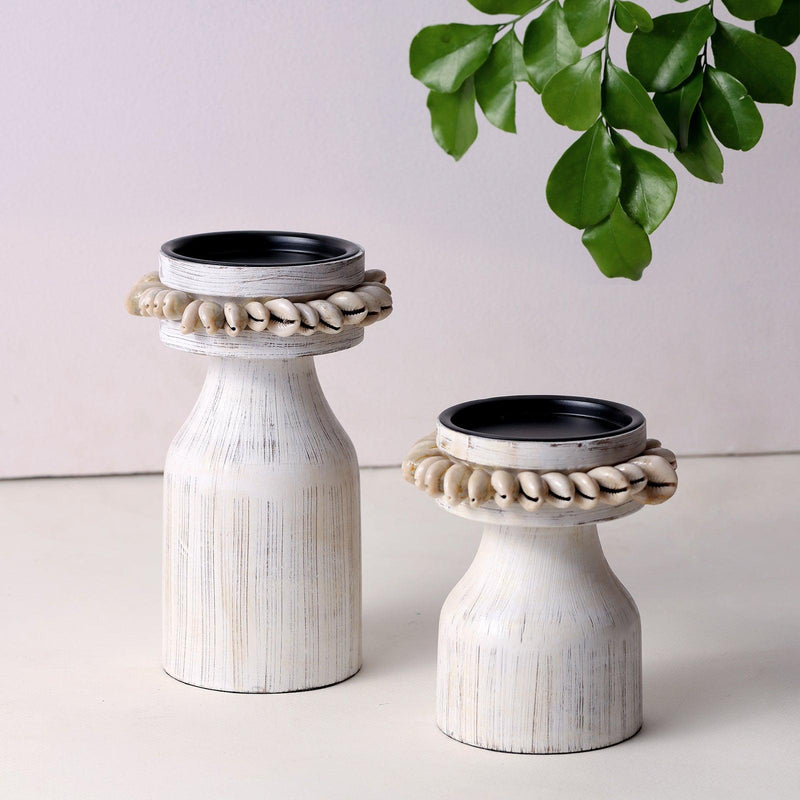 Twin Flames (White Candle Stands)