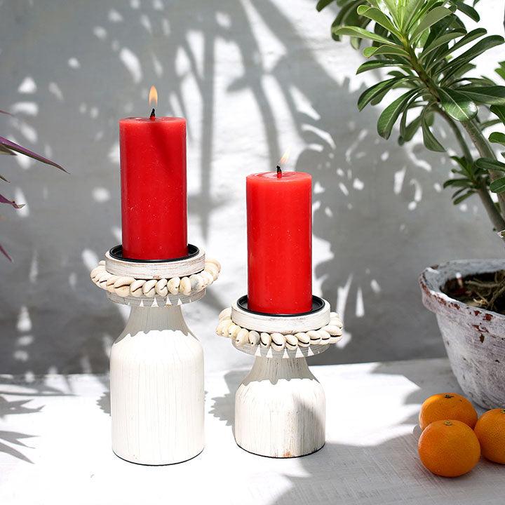 Twin Flames (White Candle Stands)