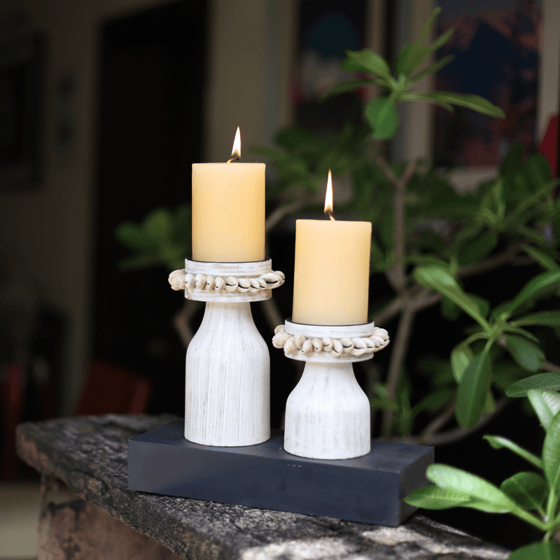 Twin Flames (White Candle Stands)