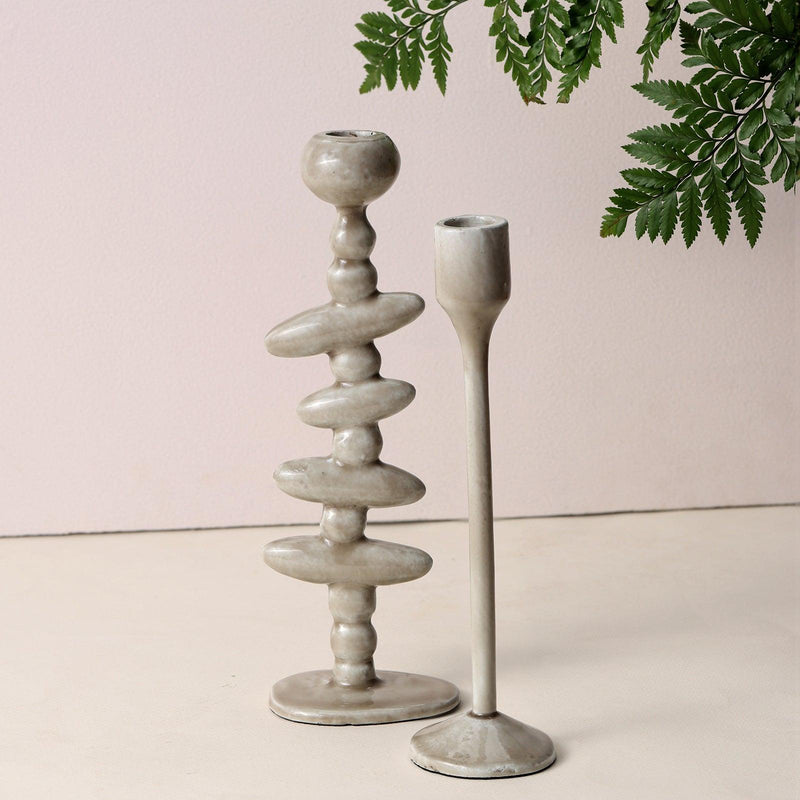 Stone Harmony - Set of Two Candle Stands