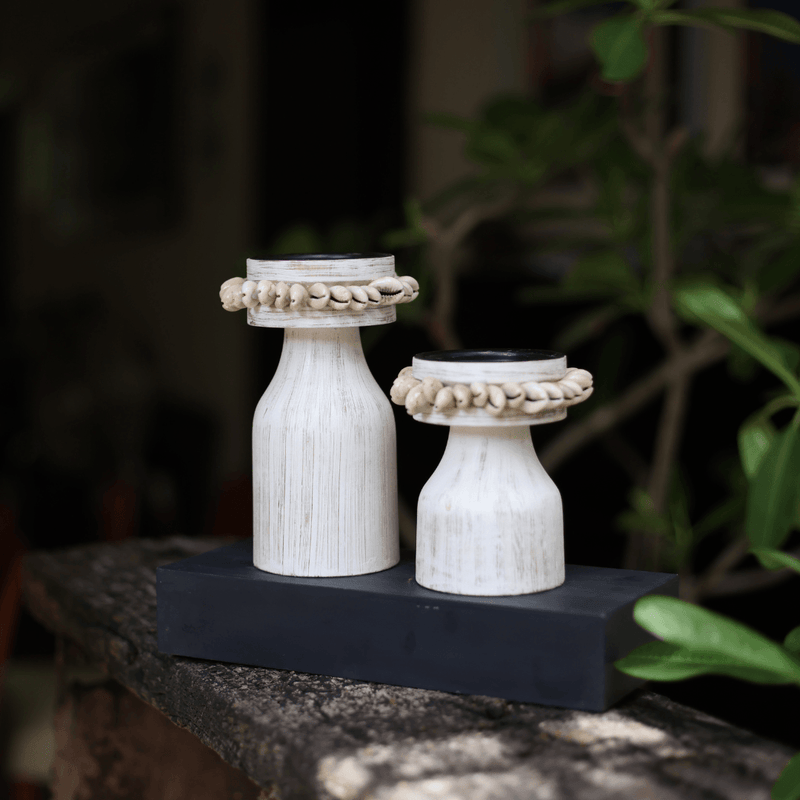 Twin Flames (White Candle Stands)