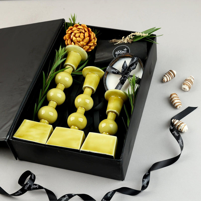Tranquil Tri-Stand - The Lemon Green Candle Trio