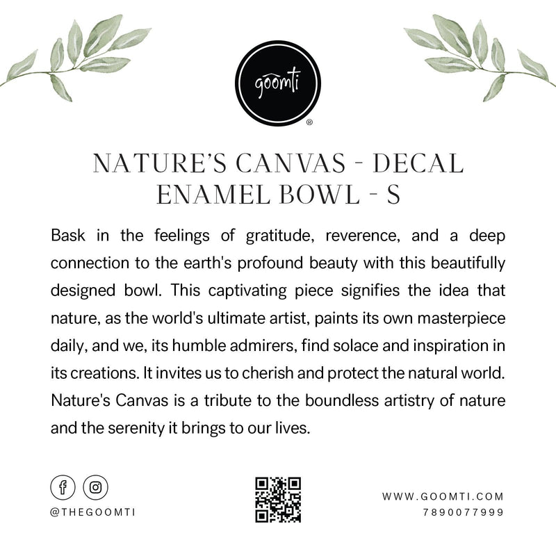 Nature's Canvas - Decal Enamel Bowl - S