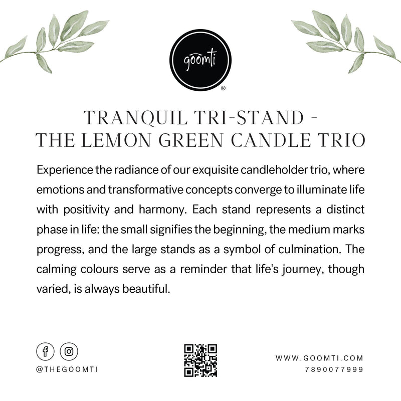 Tranquil Tri-Stand - The Lemon Green Candle Trio